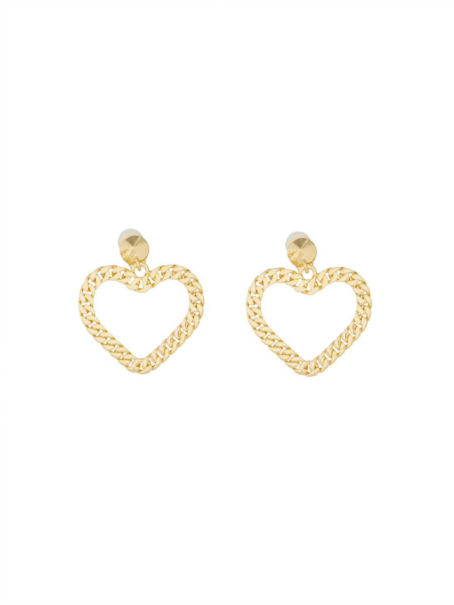 MOSCHINO "CHAIN HEART" EARRINGS 916084020606