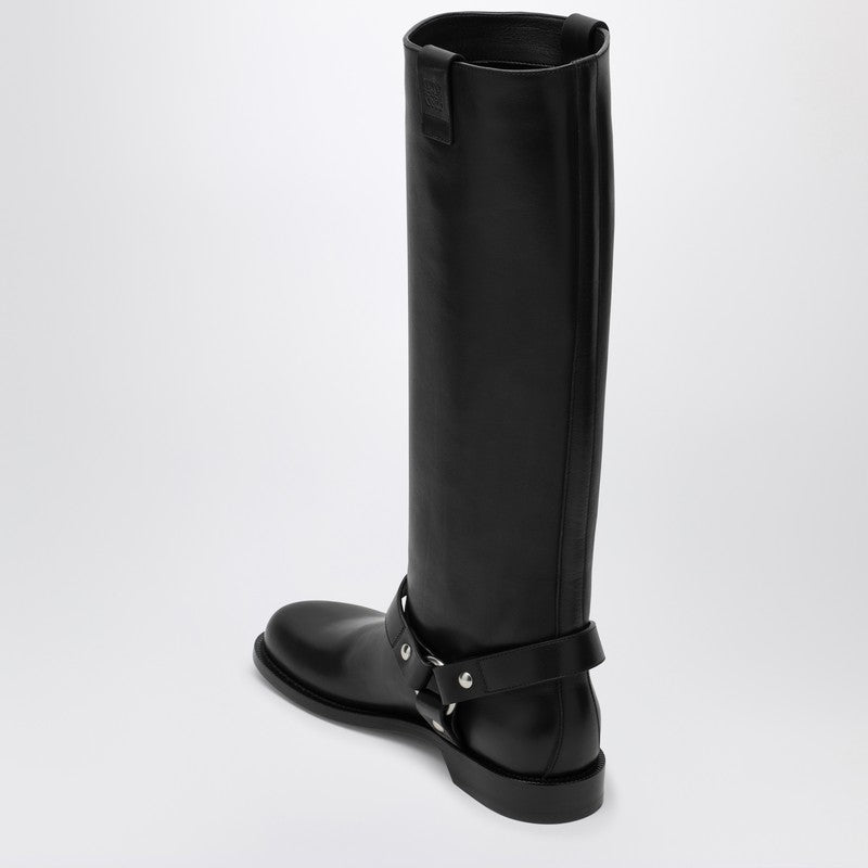 LOEWE Campo Biker high boot in black calfskin leather LLSC285X03LEP_LOEW-1100