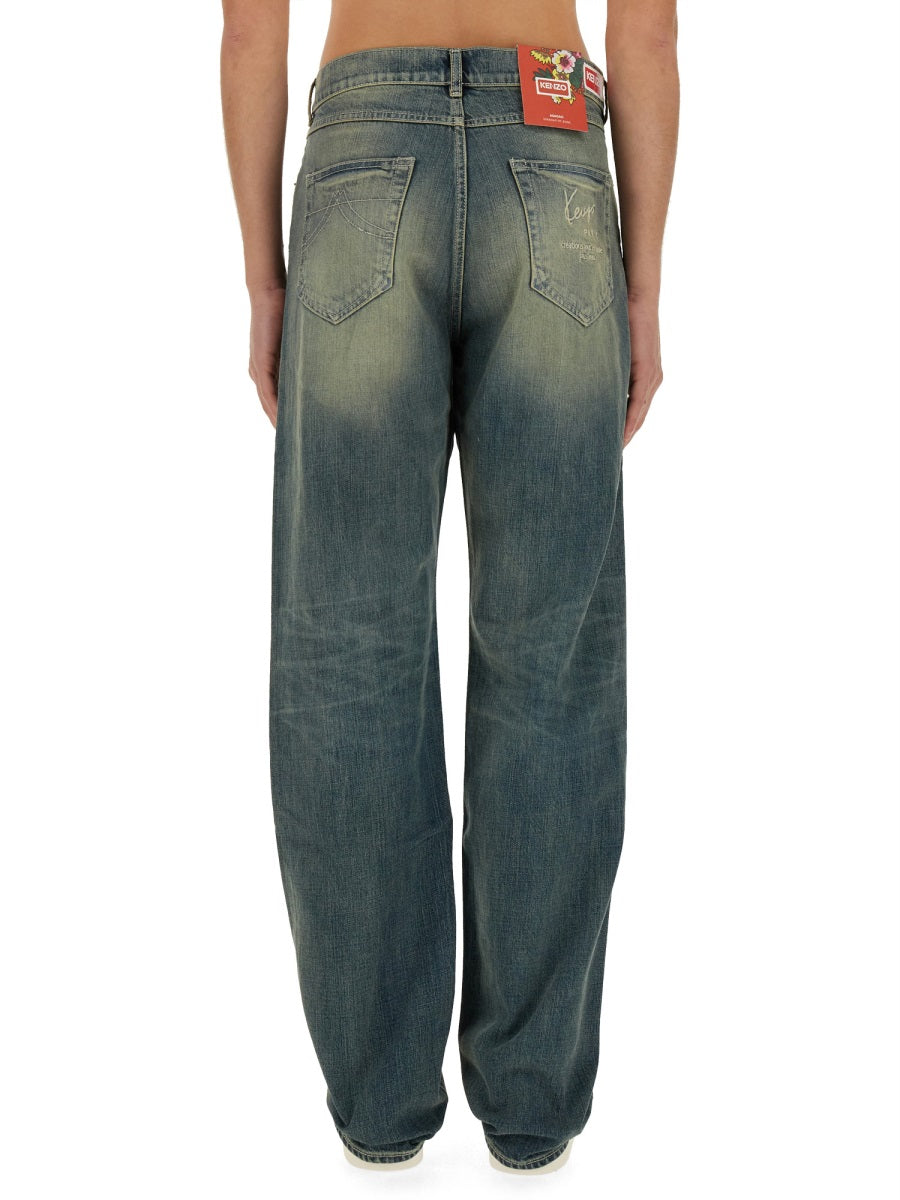 KENZO ASAGAO STRAIGHT JEANS 'KENZO CREATIONS' FE55DP3316I7DY