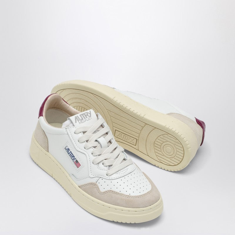 AUTRY Medalist white/raspberry leather trainer AULWLS73P_AUTRY-LS73