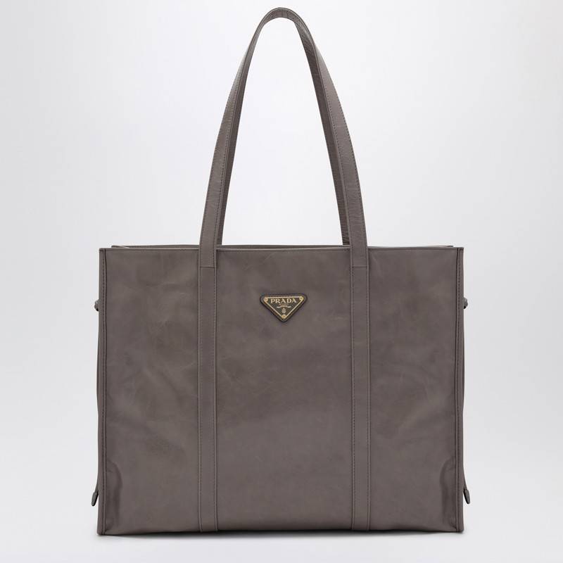 Prada Large grey leather shopping bag 1BG460OON2CYRQ_PRADA-F03SF