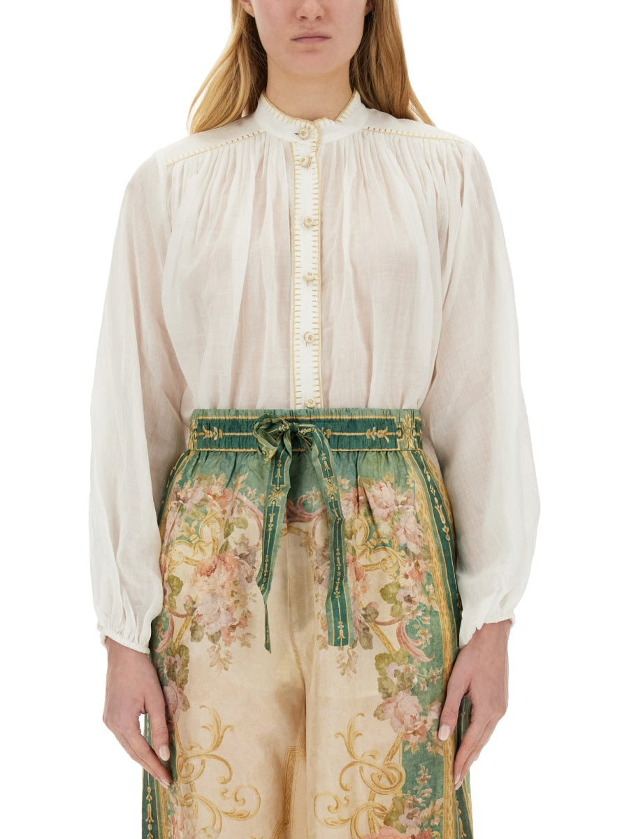 ZIMMERMANN "JUNIE BILLOW" SHIRT 8832TRS243IVORY