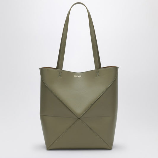 LOEWE Puzzle Fold Tote Green Eucalyptus bag A657G50X01LEP_LOEW-4787