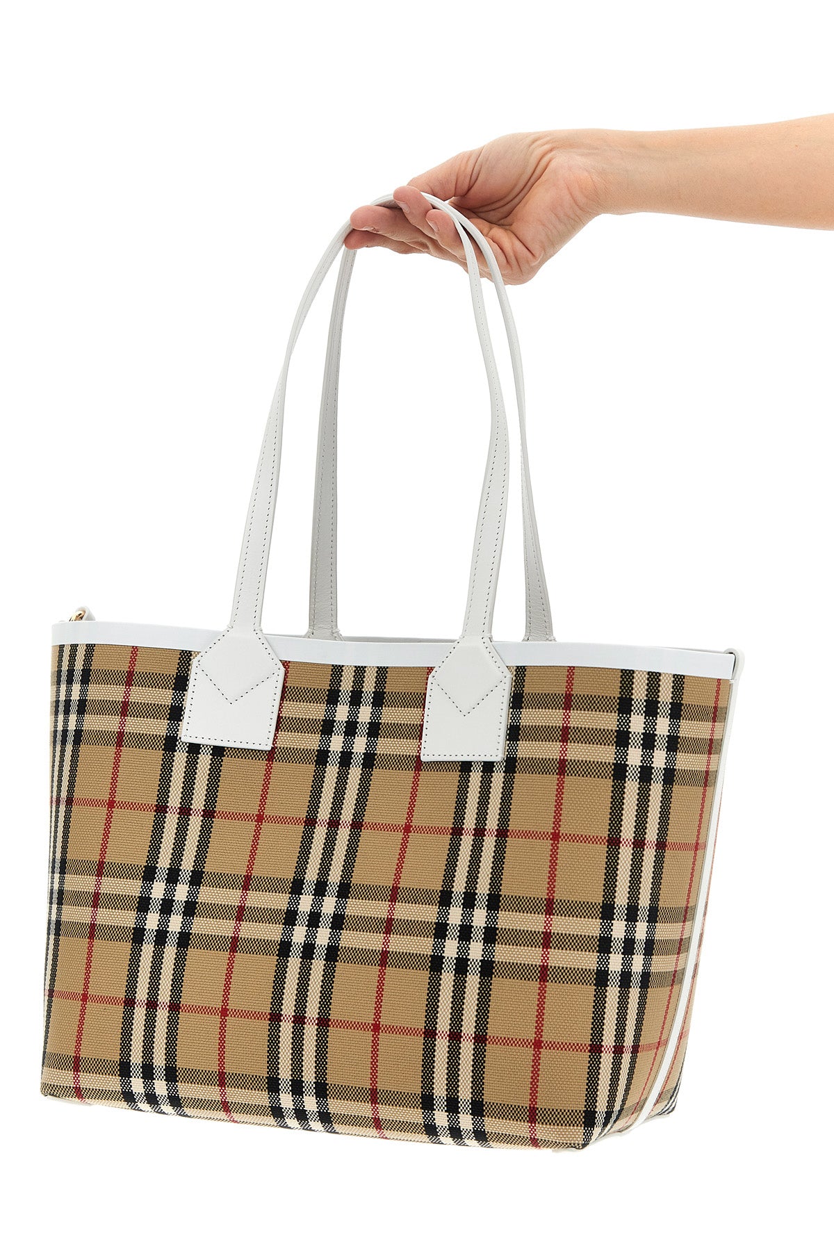 Burberry 'TOTE LONDON' SMALL SHOPPING BAG 8072331VINTAGECHECKWHITE