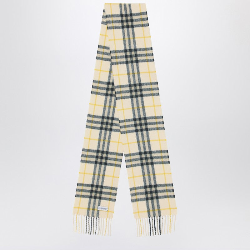 Burberry Yellow and green Check cashmere scarf 8098725160205P_BURBE-C1490