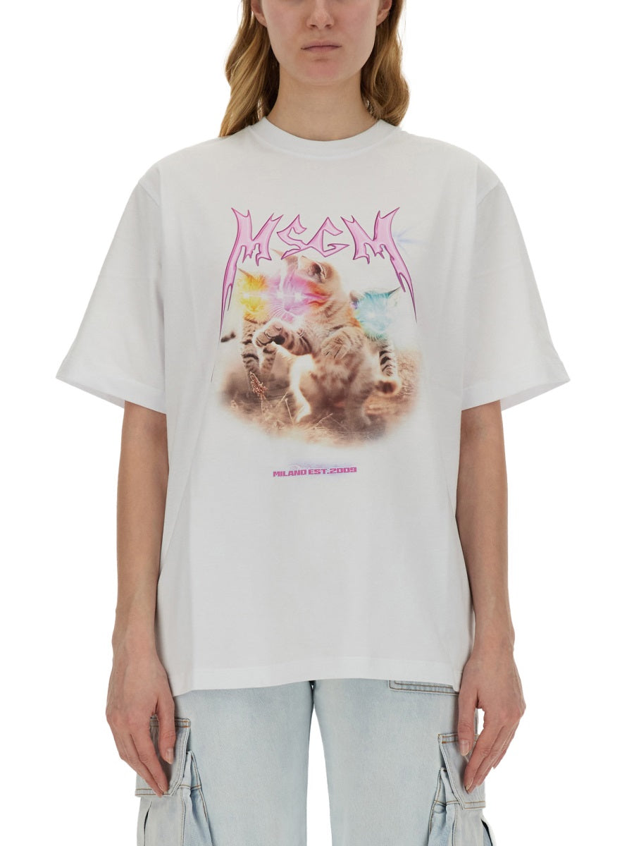 MSGM T-SHIRT WITH PRINT 3641MDM12724700201