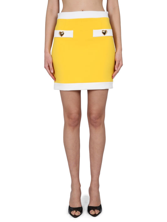 MOSCHINO HEART BUTTONS CREPE MINISKIRT 011804244028