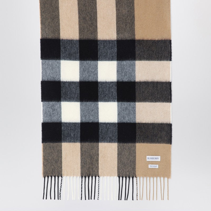 Burberry Beige cashmere check scarf 8077890109957P_BURBE-A7026