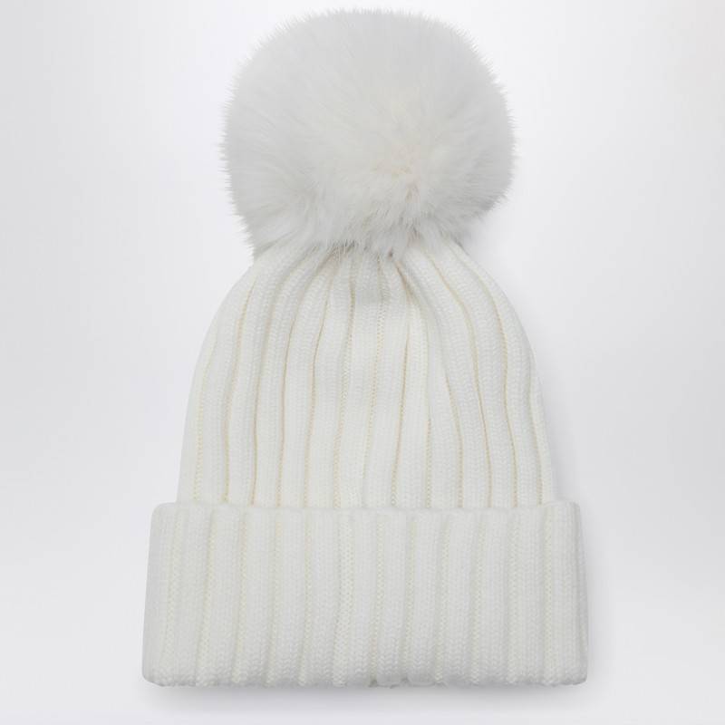 Moncler White bonnet with pon pon 3B000-27M1131P_MONCL-034