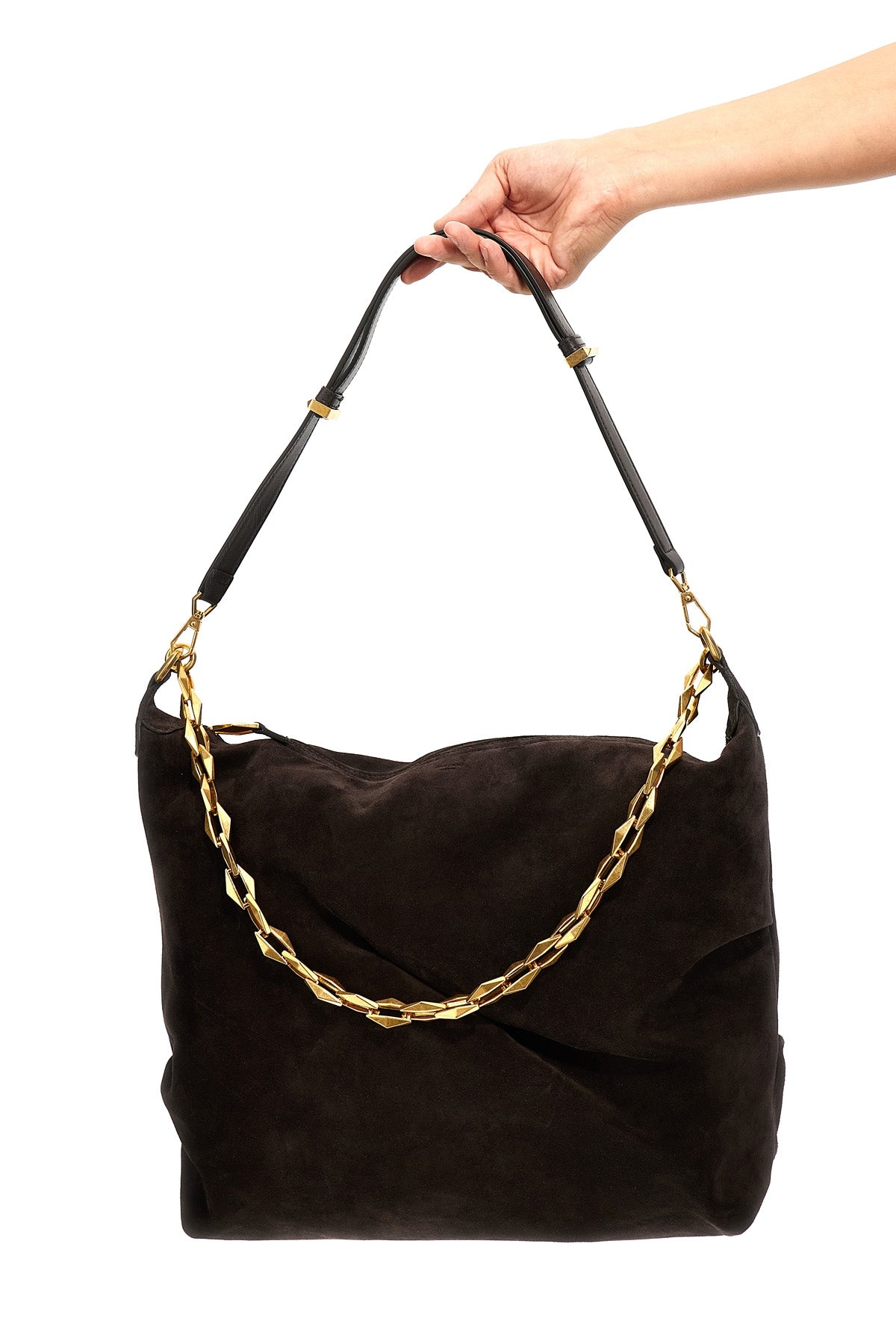 JIMMY CHOO 'DIAMOND SOFT HOBO' SHOULDER BAG DIAMONDSOFTHOBOMUWWCOFFEE