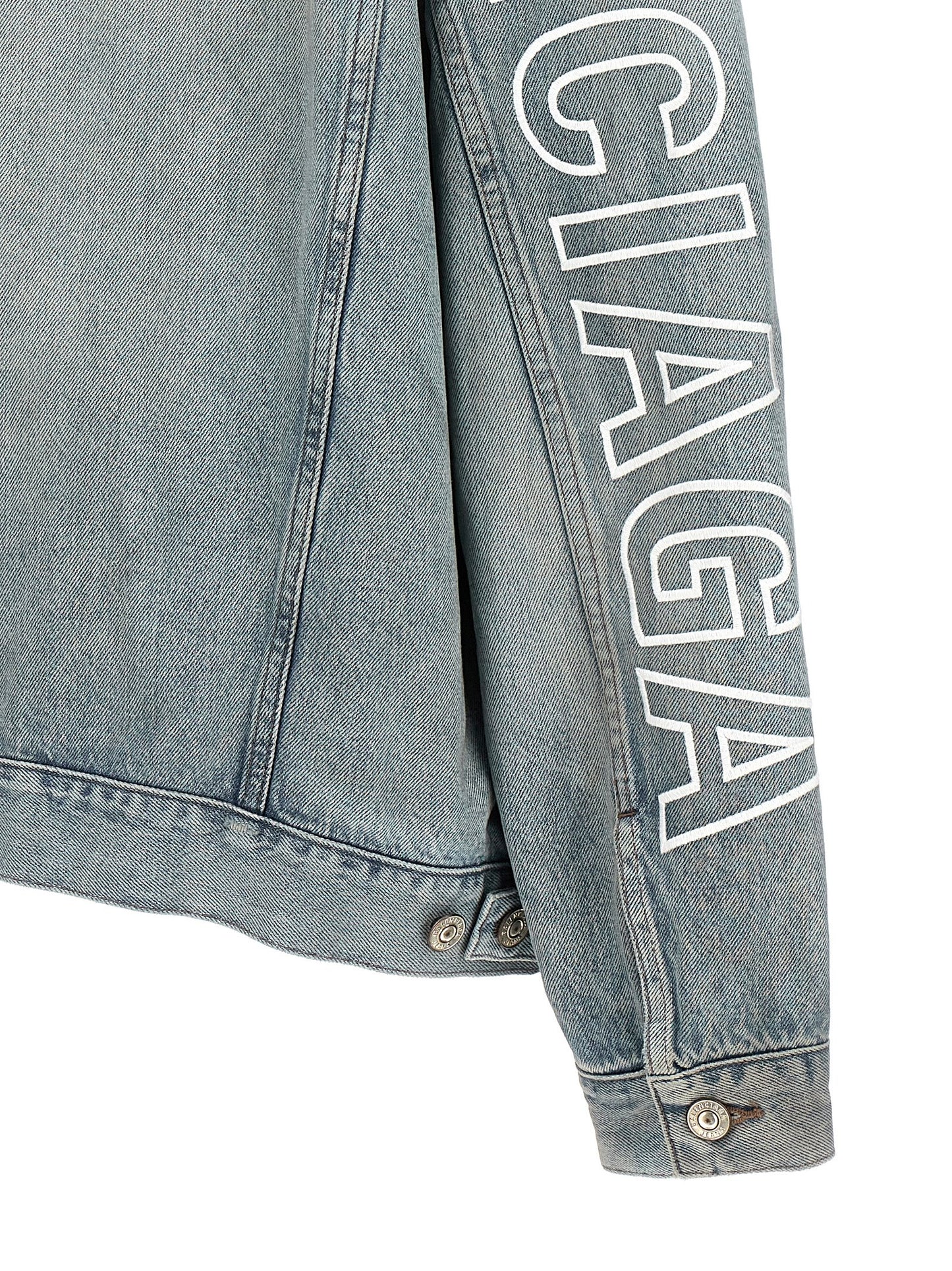 Balenciaga LOGO EMBROIDERY DENIM JACKET 767949TDW144016