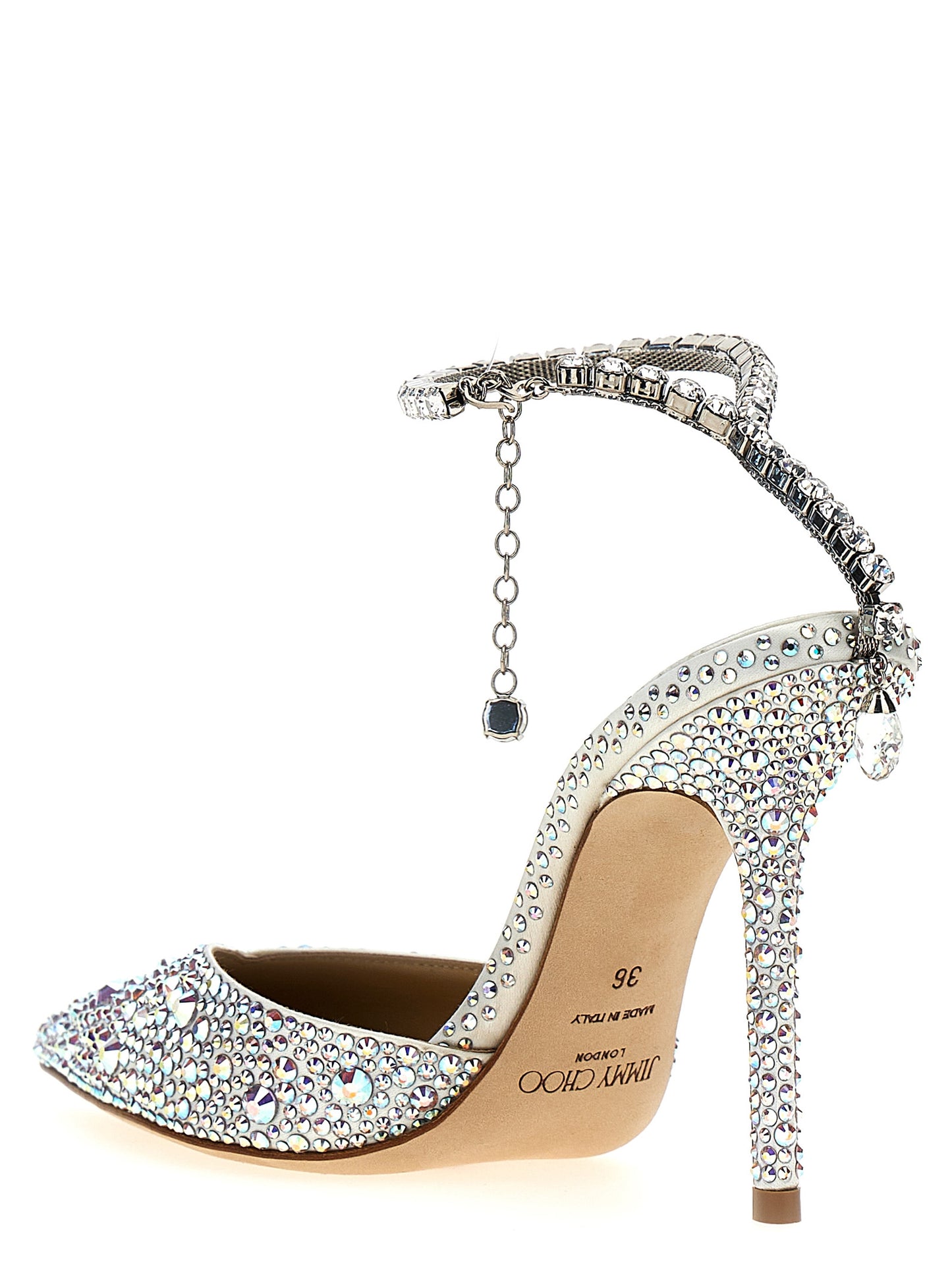 JIMMY CHOO 'SAEDA' PUMPS SAEDA100BAMIVORYCRYSTAL