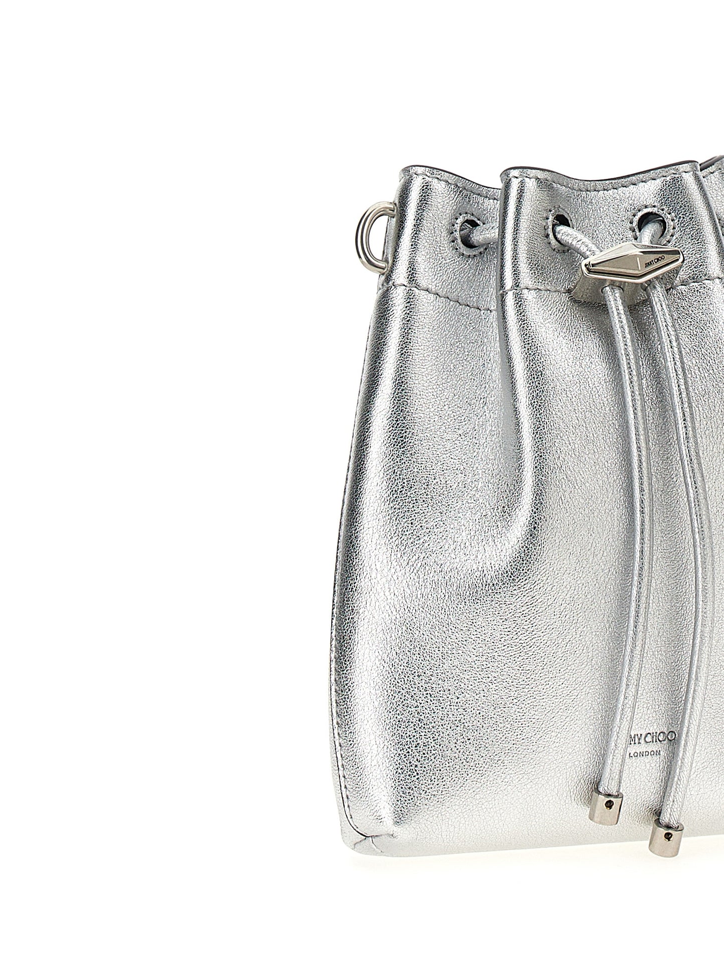 JIMMY CHOO 'BON BON' BUCKET BAG BONBONBCKTNSMNMNASILVERANTIQUESILVER