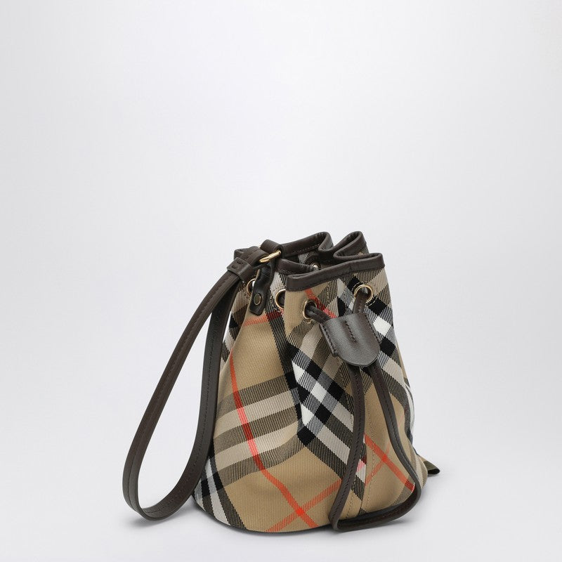 Burberry Check pattern beige drawstring clutch bag 8093916159199P_BURBE-B9368