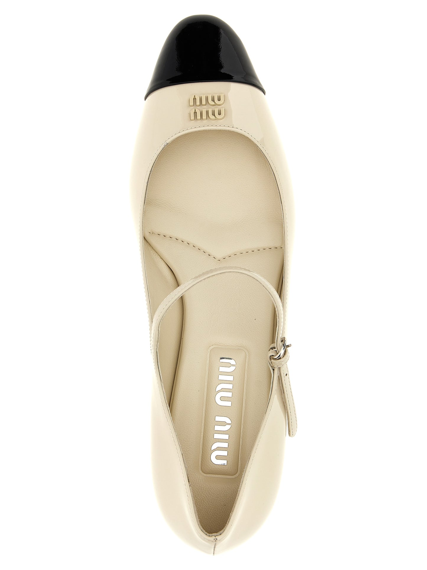 MIU MIU TWO-TONE PATENT BALLET FLATS 5I078EF02506EF0A72