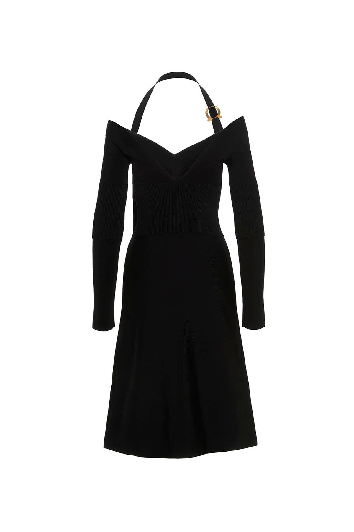 FERRAGAMO 'GANCINI' BUCKLE DRESS 0759663BLACK