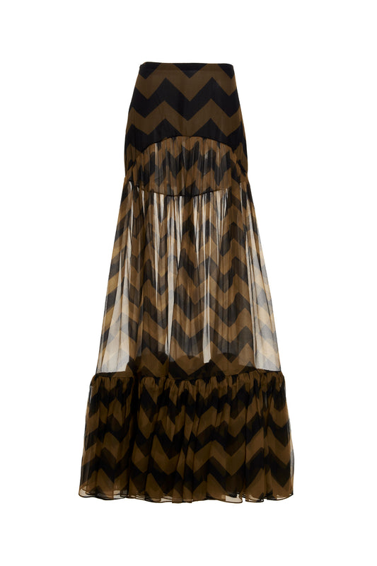 Saint Laurent CHEVRON LONG SKIRT 723489Y3G161107