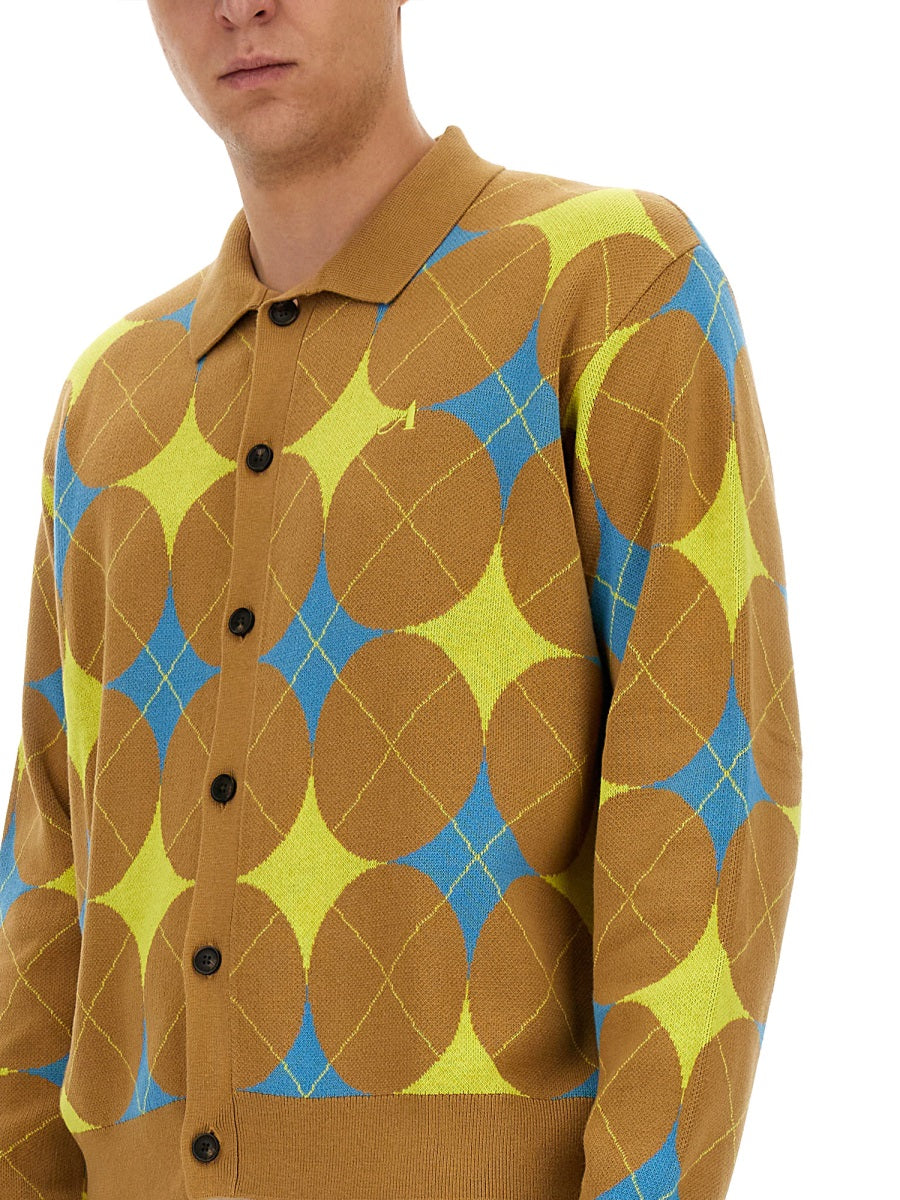 AWAKE NY "ARGYLE" SHIRT KN002BROWN