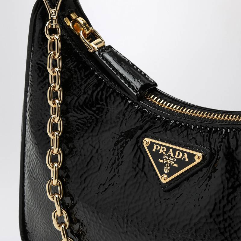 Prada Black Re-Edition mini bag in Naplak patent leather 1BC204QOM2DNTQ_PRADA-F0002