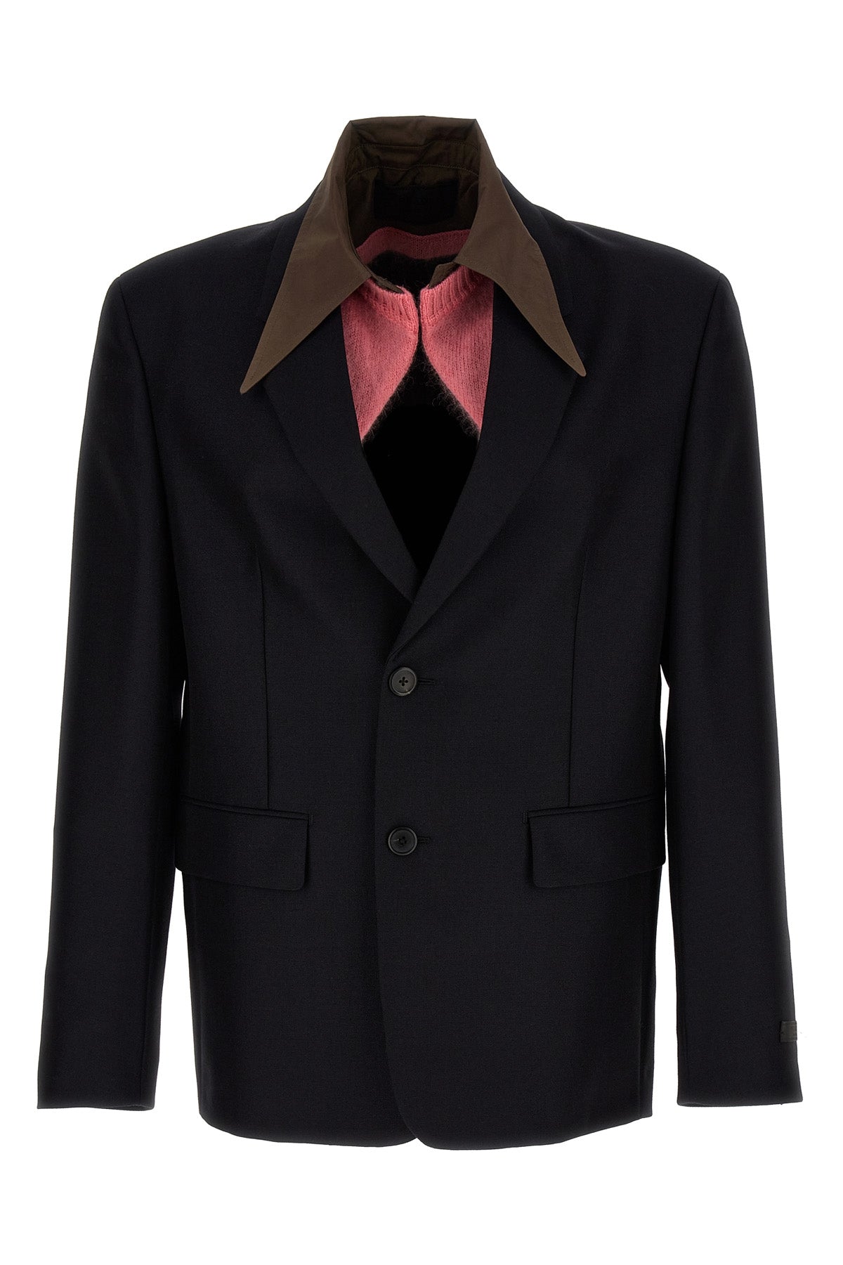 Prada REMOVABLE COLLAR SINGLE-BREASTED BLAZER UGM2341WC1F0008