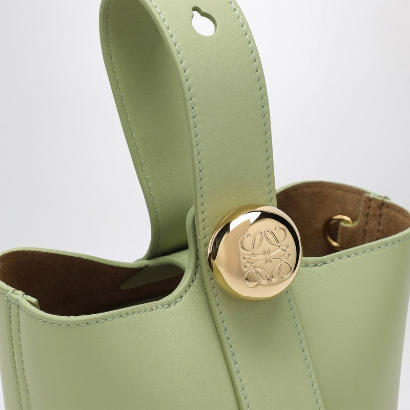 LOEWE Light green calfskin Pebble Bucket small bag AANBBBMX01LEP_LOEW-3916