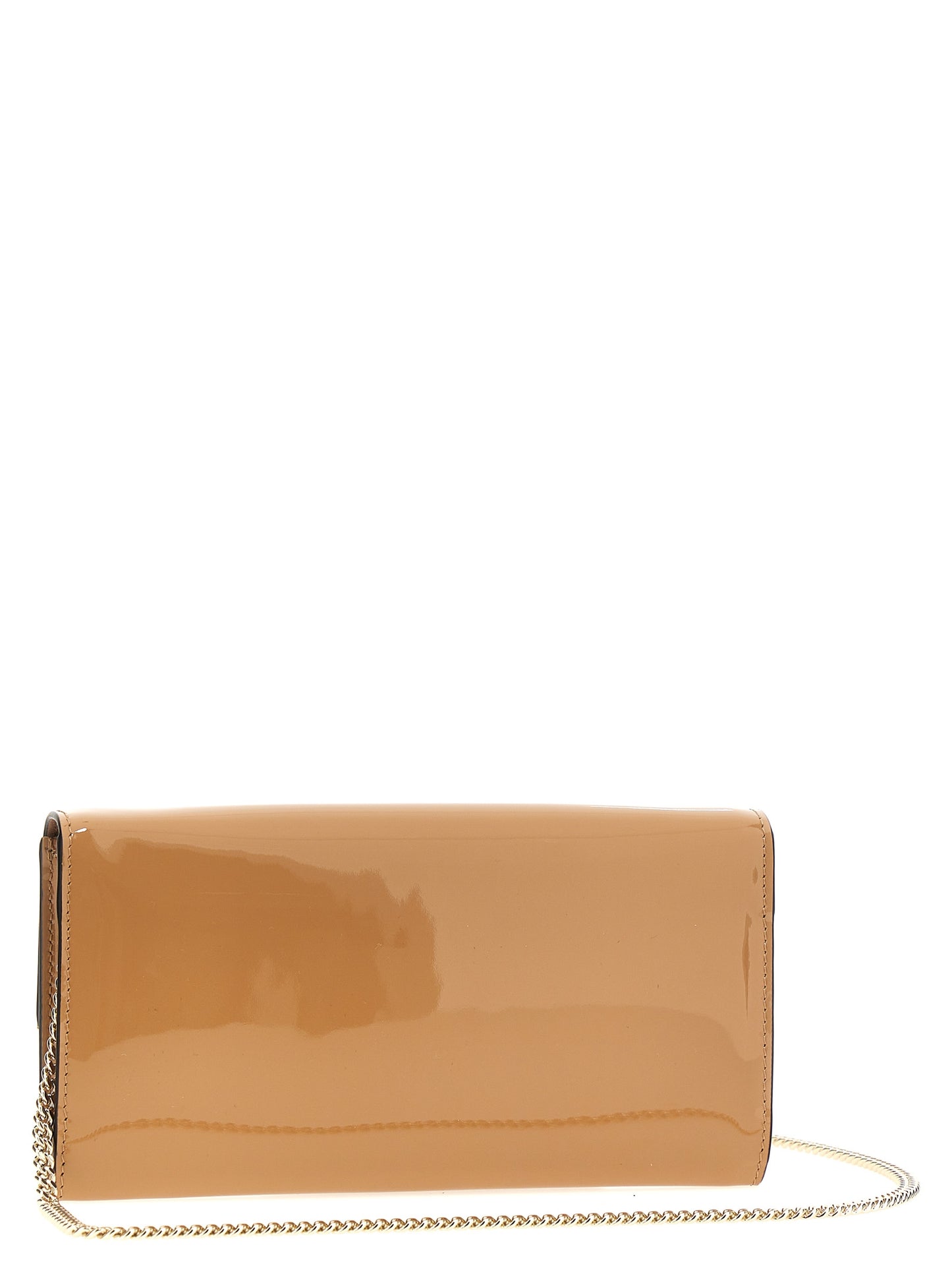 JIMMY CHOO 'EMMIE' CLUTCH EMMIEPATBISCUITLIGHTGOLD