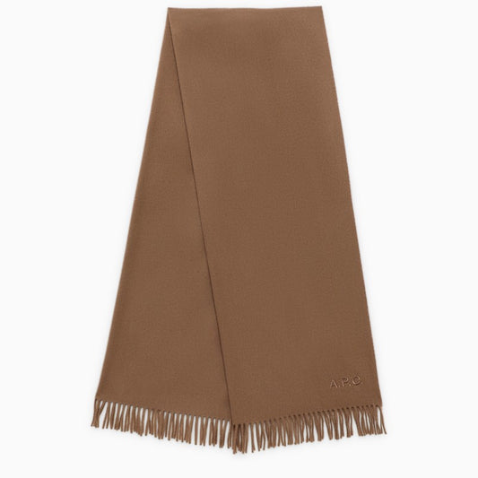 A.P.C. Ambroise Brodée beige virgin wool scarf WOAFE-M15170WOO_APC-CAB