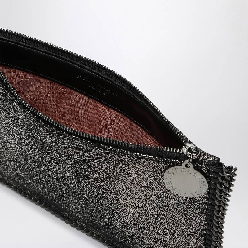 Stella McCartney Metallic ruthenium-coloured wallet bag with chain 7P0076WP0489Q_STELL-1111