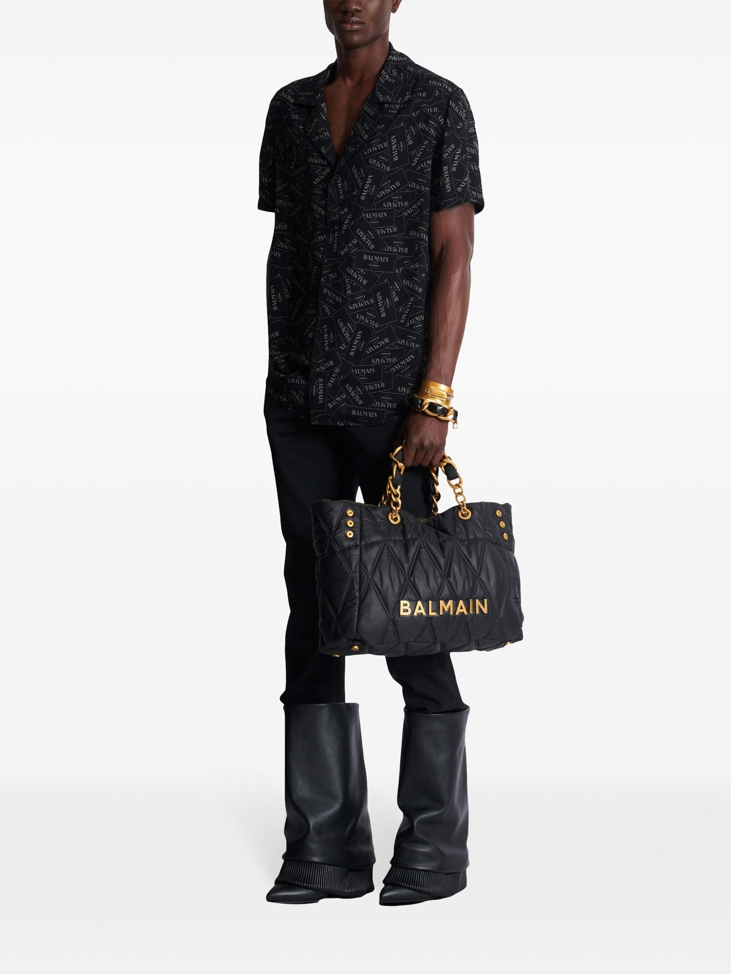 Balmain Shirts Black EH1HN070VH56EAB