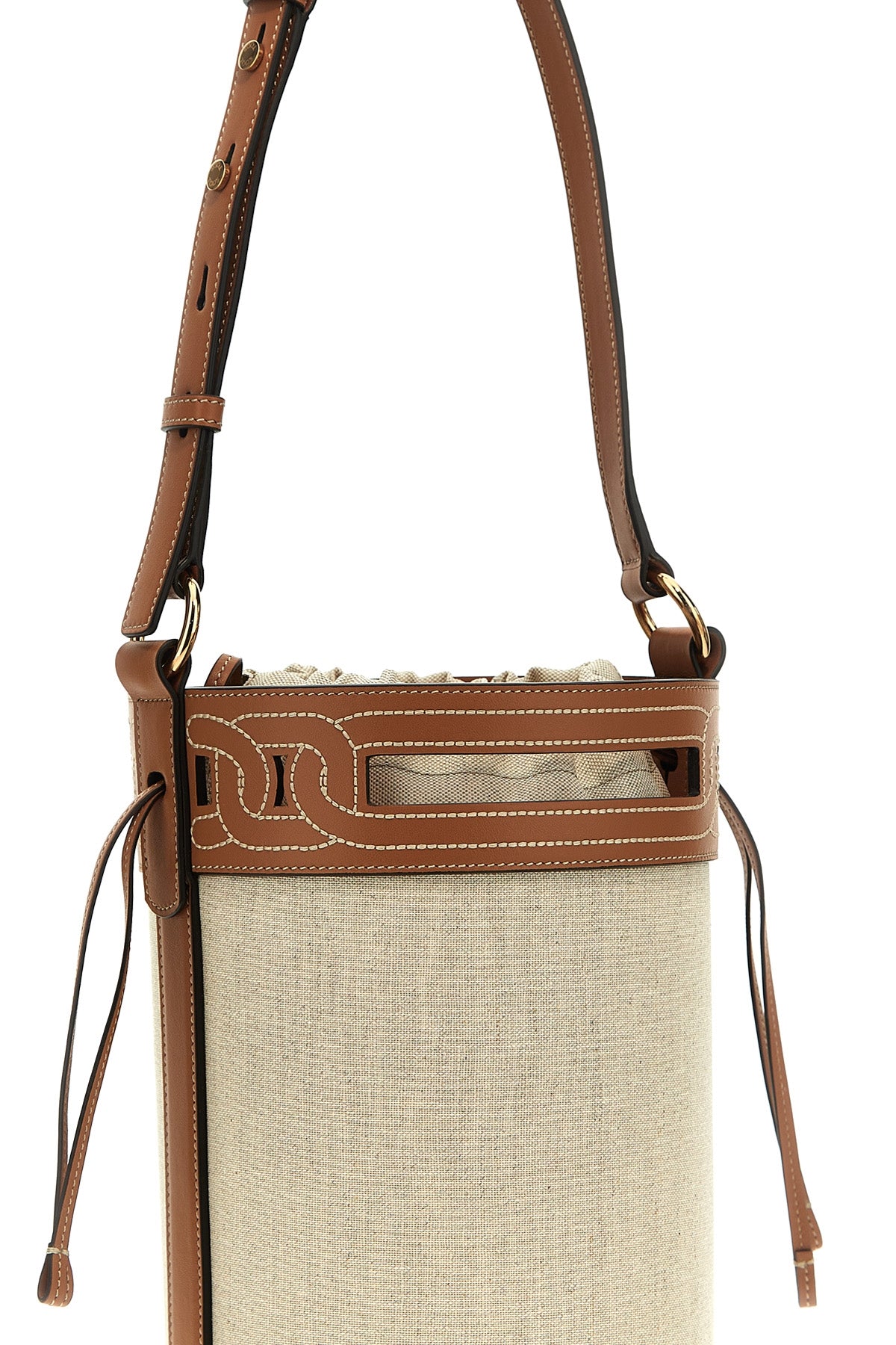 Tod's LEATHER CANVAS BUCKET BAG XBWKTEKT200T3902PU