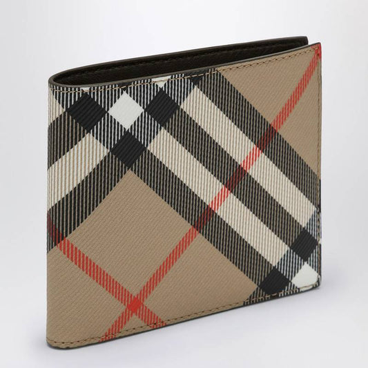 Burberry Check pattern beige folding wallet 8091926160296Q_BURBE-A2021