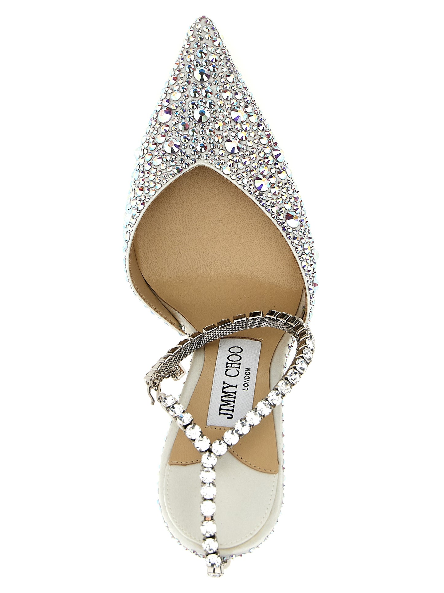 JIMMY CHOO 'SAEDA' PUMPS SAEDA100BAMIVORYCRYSTAL