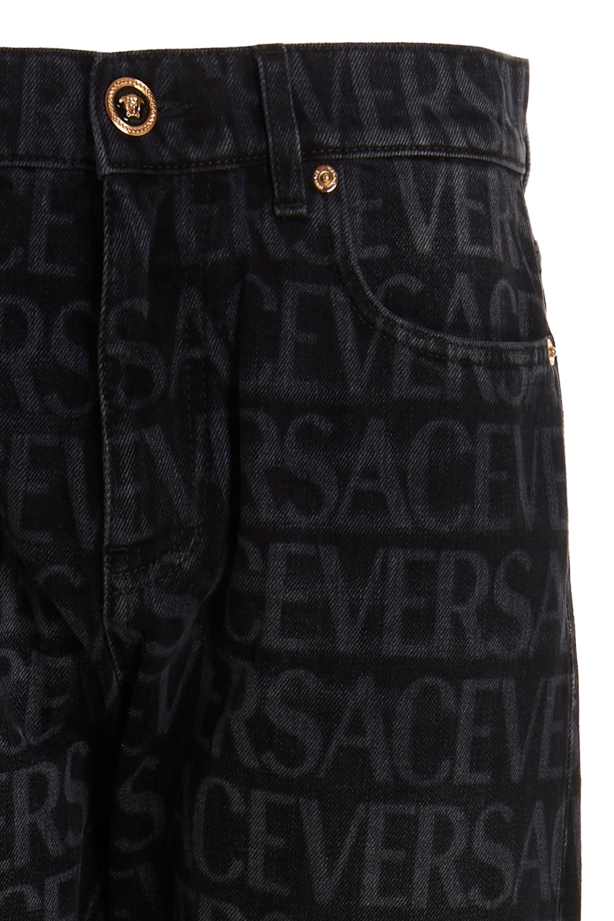 VERSACE LOGO PRINT JEANS 10078371A068001D530