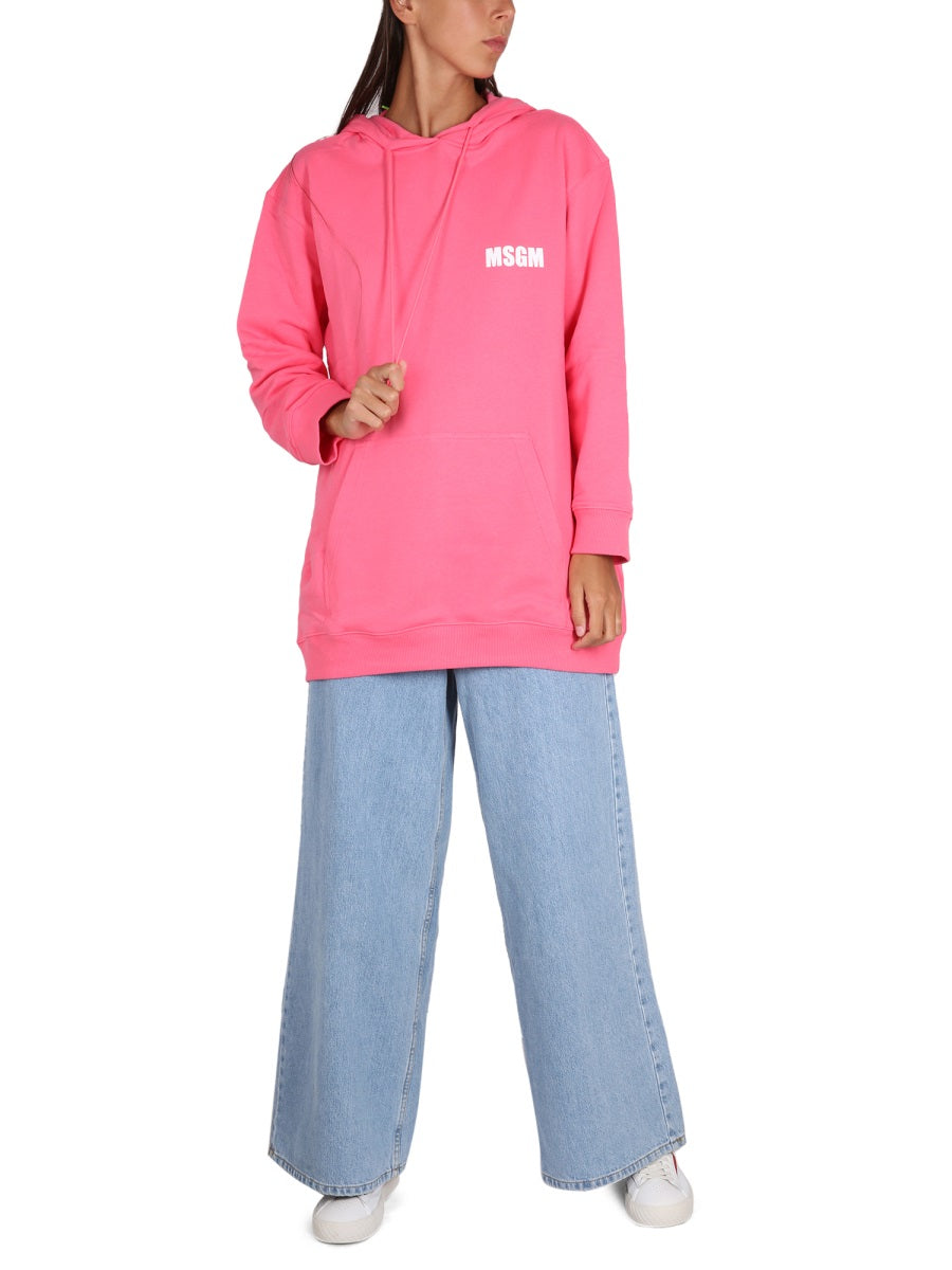 MSGM SWEATSHIRT WITH LOGO PRINT 3441MDM7823700014