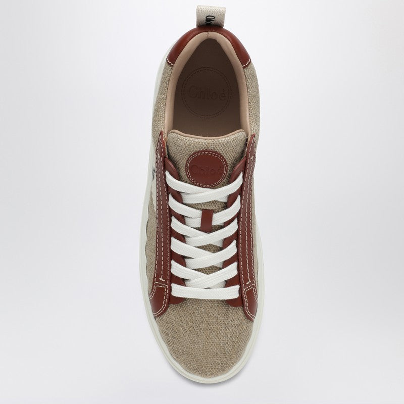 Chloé Lauren sneaker in linen and leather CHC22U108Z4P_CHLOE-90U