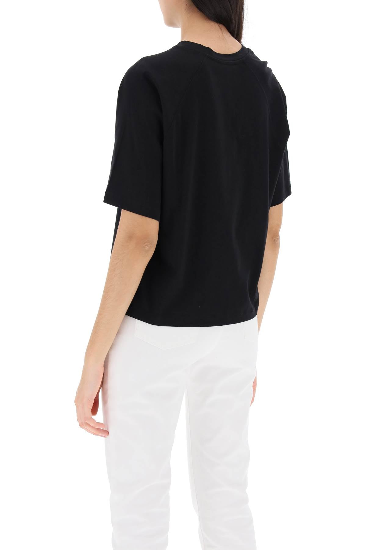 Balmain cropped t-shirt with logo embroidery CF1EG085BC68EAB