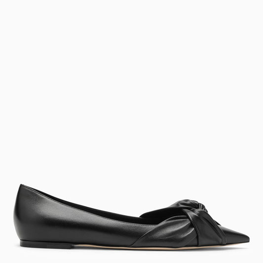 JIMMY CHOO Hedera Flat black leather ballerina HEDERAFLATNAPO_JIMCH-BLK