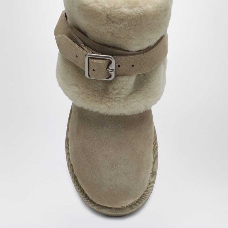 Burberry Chubby snow boots in suede and beige shearling 8095352160510P_BURBE-B7311