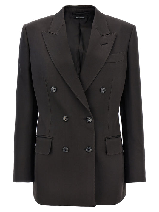 TOM FORD TWILL DOUBLE-BREASTED BLAZER GI2971FAX1216KB915