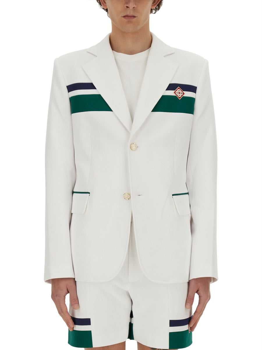 Casablanca SPORT TAILORING JACKET MS24-JK-26301WHITE/GREEN/NAVY