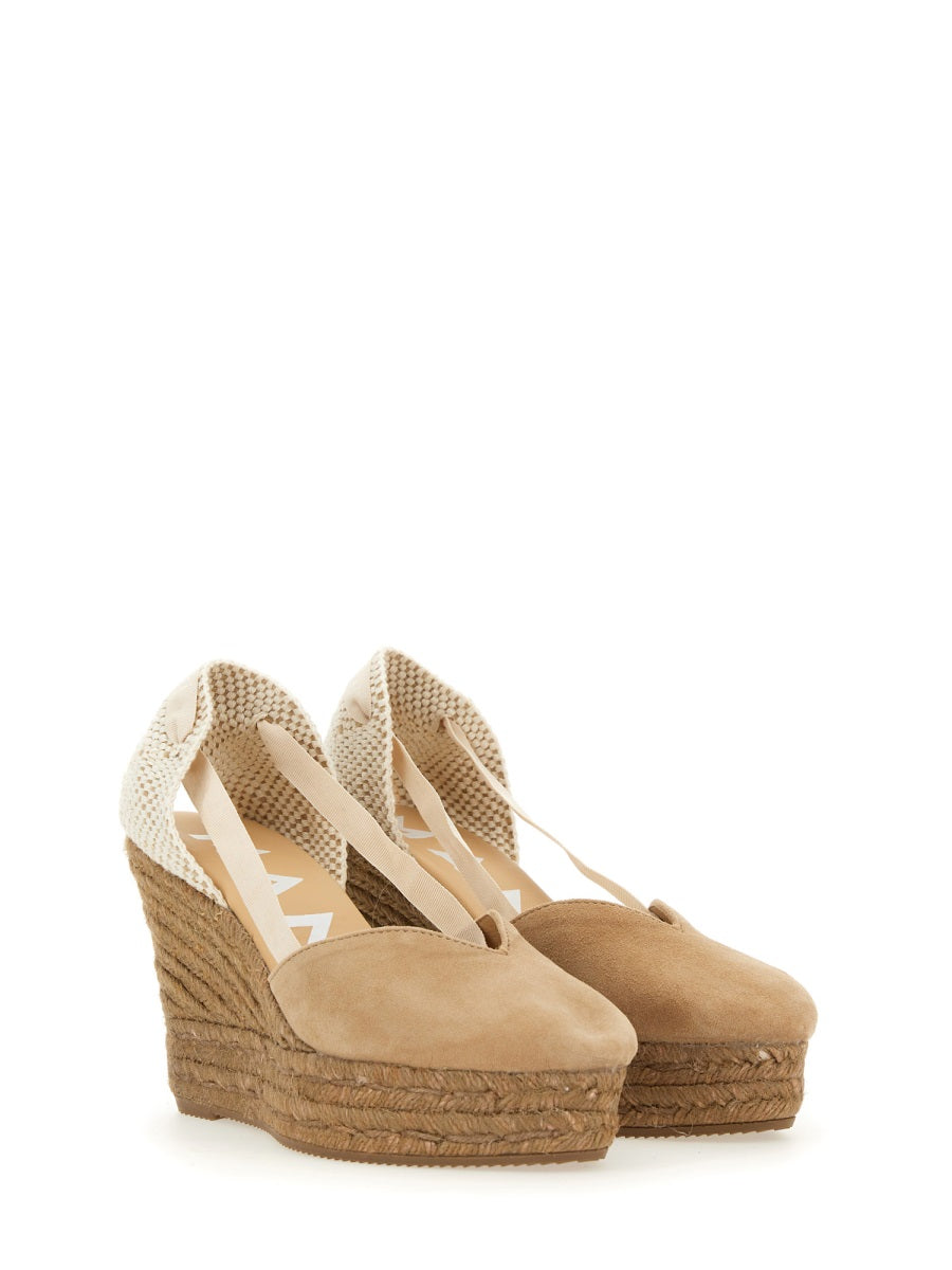 MANEBI WEDGE ESPADRILLES W1.6WHSOFTSUEDEVINTAGETAUPEONTONE