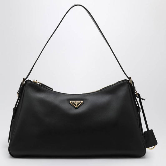 Prada Aimée large black leather bag 1BC228LVM2CYSQ_PRADA-F0002