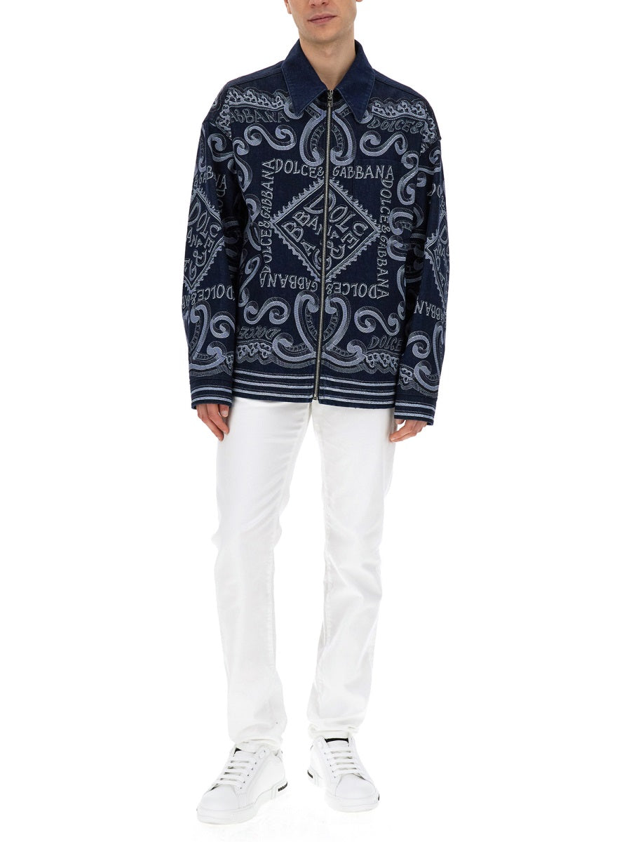 Dolce & Gabbana NAVY PRINT CARDIGAN G9AUMDG8KM5S9001