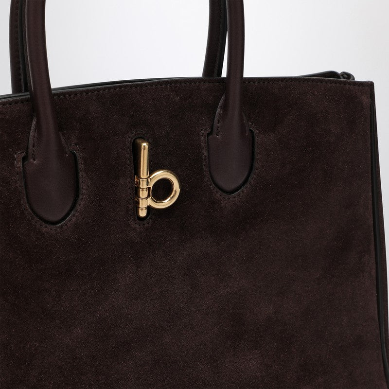 Burberry Rocking Horse medium brown suede tote 8094491158524P_BURBE-A1276