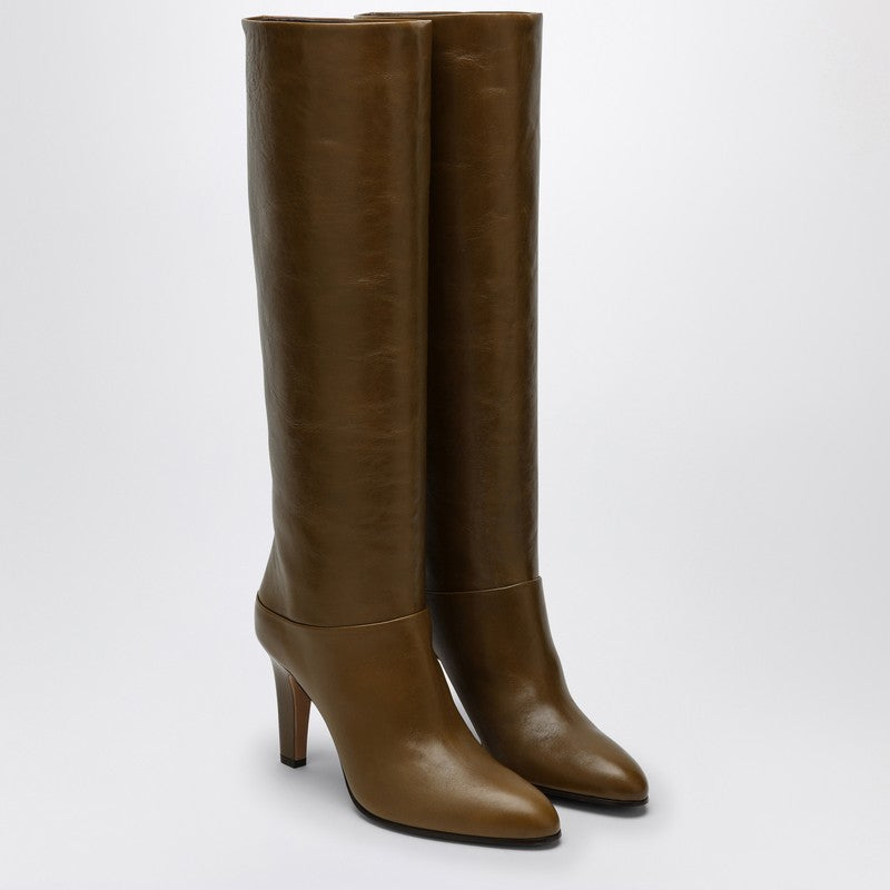 Chloé Eve khaki green leather boot CHC24W03OOOP_CHLOE-20V