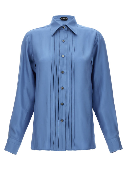 TOM FORD PLEATED PLASTRON SHIRT CA3254FAX1134HB659