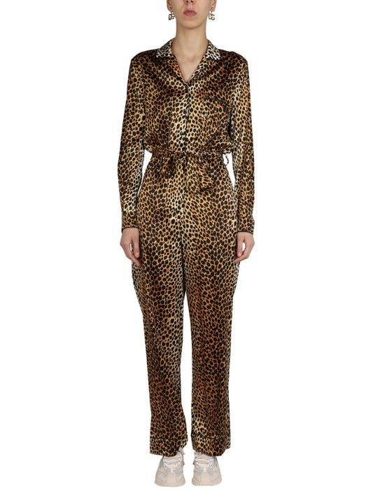 Dolce & Gabbana ANIMAL PATTERN SATIN JUMPSUIT  F6C1GTFSA25HHL7N