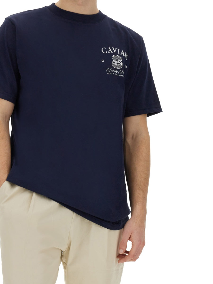 FAMILY FIRST T-SHIRT WITH "CAVIAR" PRINT TS2404DARKBLUE