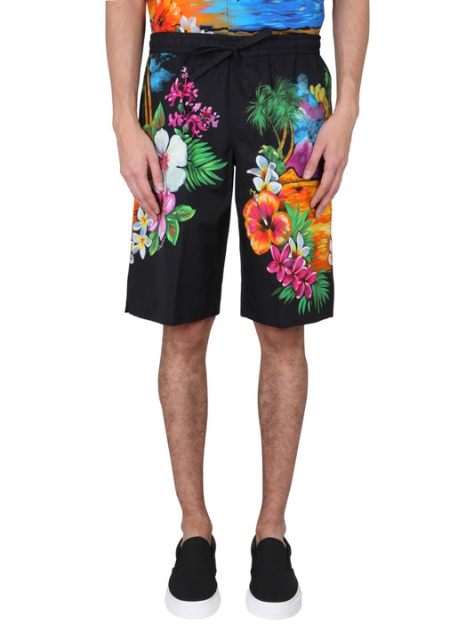 Dolce & Gabbana BERMUDA SHORTS WITH HAWAII PRINT GV37ATHH5DDHH4JI