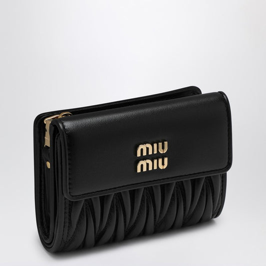 MIU MIU Black matelassé leather small wallet 5ML0022FPPN_MIU-F0002